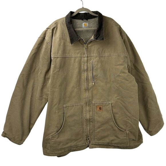 Carhartt Jacket C61 FRB Men 3XL TALL Sherpa Lined Sandstone Ridge Brown Duck VTG - Picture 9 of 16